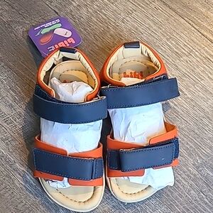 Bibi Kids Sandals - Navy and Orange 9.5